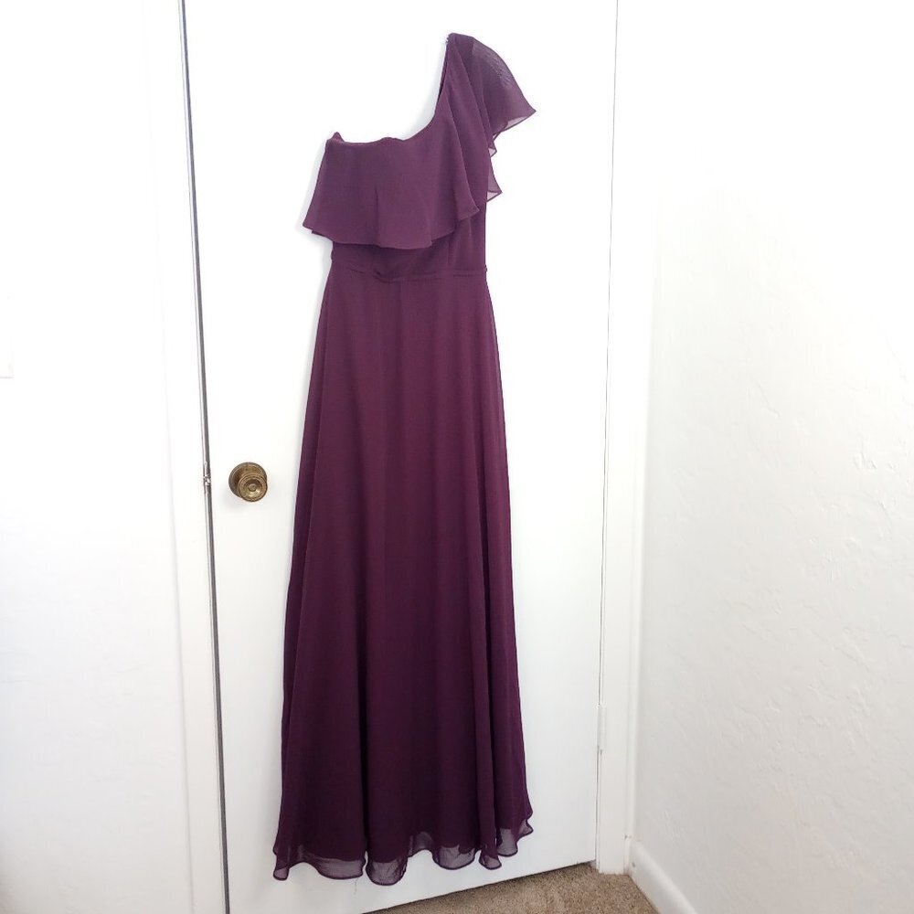 Dear Cleo Purple Hannah One Shoulder Long Gown